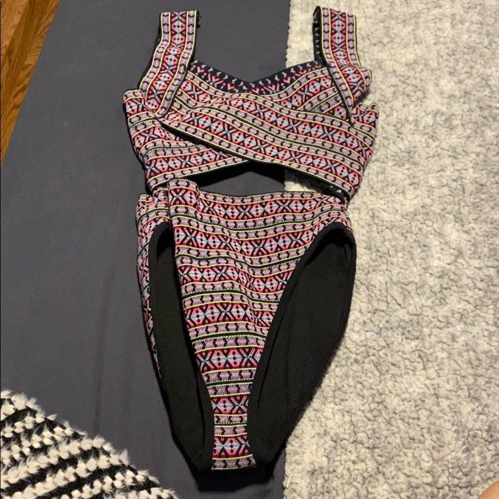 One piece swim suit with cutouts!